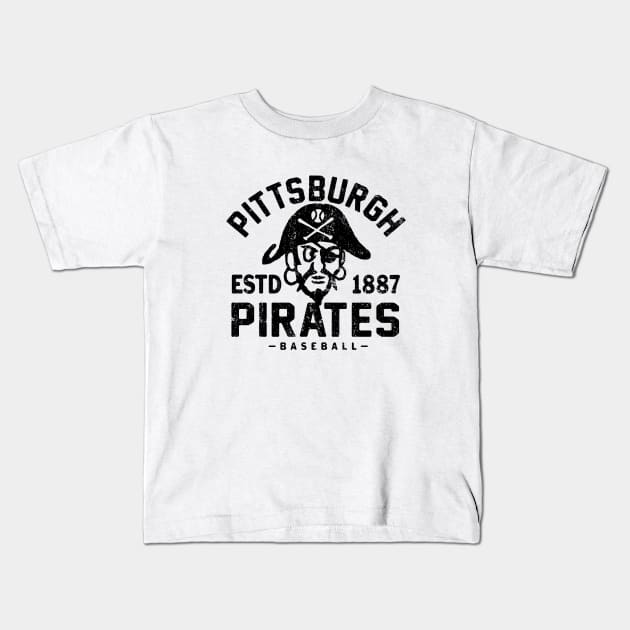 Pittsburgh Pirates Retro 2 by Buck Tee Originals Kids T-Shirt by Buck Tee